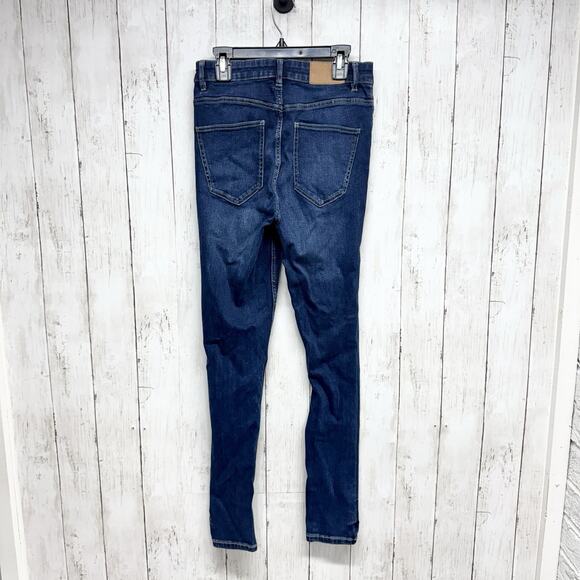 Zara Pants Women Size 6 Dark Wash High Rise Skinny Jeans Zip Fly Pockets Grunge - Picture 6 of 6